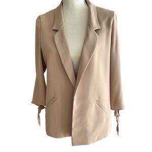 Saks Fifth Avenue Tan Open Front Blazer Size Small
